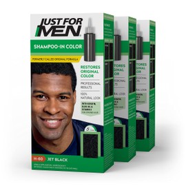 Just For Men Color de champú (fórmula anteriormente original), tinte de cabello gris para hombres, con queratina y vitamina E para un cabello más fuer