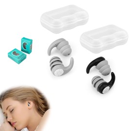 HJIAMA Ohrstöpsel Silikon 2 Paar Schlaf Ohrstöpsel Noise Cancelling Ohrstöpsel mit Kleiner Aufbewahrungsbox, für Lernen, Schlafen und Arbeiten