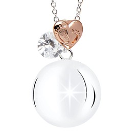 MAMIJUX Engelsrufer Mother Gift Idea Pregnancy Necklace Women's Angel Caller Chain Steel Taglia unica, Silver, Zirconia, Silver, Cubic Zirconia