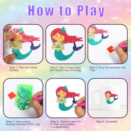 NIDEZON Diamond Art for Kids Make Your Own Diamond Painting, 5d Diamond Painting Sticker Kits Boxed, DIY 5D Animal Diamond Art Mosaic Stickers for Kids for Kids Ages 6 7 8 9 10 11 12 Years Old