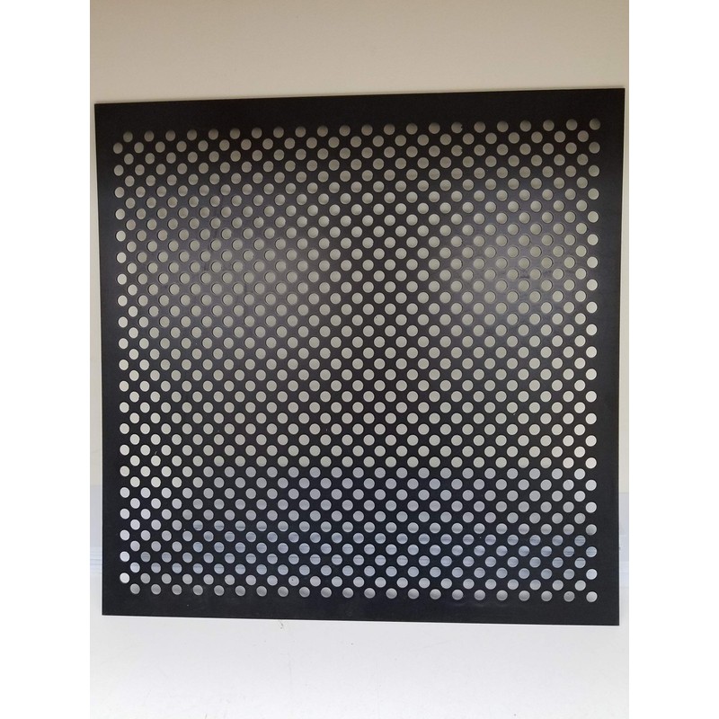 2'x2' Black Plastic Perforated Tile, 2 Pack with 1/2" Holes