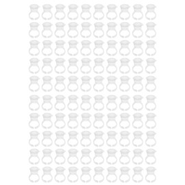 100pcs Glue Rings Lash Glue Holder Ring Cup Eyelash Extensions Quick Blossom Cups Glue Rings for Eyelash Extensions Eyelash Holder Lash Glue Ring (White)