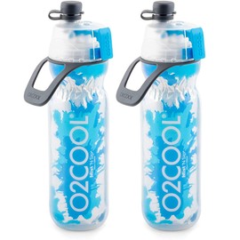 O2COOL Mist 'N Sip - Botella de agua de nebulización 2 en 1 con función de niebla y sorbo sin fugas en la parte superior, botella de agua deportiva, botella de agua reutilizable, 20 onzas (paquete de