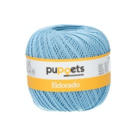 Puppets Eldorado Crochet Yarn Thickness 10 100% Cotton, Cotton, 04280 Hellblau, Light Blue