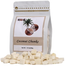 Dried Coconut Chunks 10oz Tropical Fruit Snack Unsweetened, No Artificial Colors or Flavors,In Resealable Bags