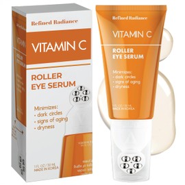 Refined Radiance Vitamin C Eye Roller – Dermatologist Tested, Anti-Aging, Korean Skin Care – Fades Dark Circles, Boosts Collagen, Smooths Fine Lines – Clean Beauty Formula – 1.0 FL. Oz