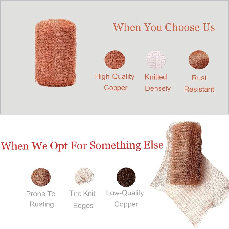 Copper Mesh Rodent Control Kit 100% Pure Copper Wool for