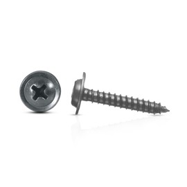 MAIN ST COLLECTIVE 100Pcs Black Flat Top Trim Screws - 8 x 3/4" with 13/32" O.D. Washer for Automotive Fasteners Fits for G.M. Models - Heavy Duty Screws for Car Parts & Home Repair
