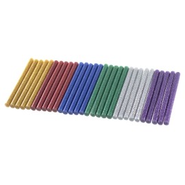 Amtech S1875 Set of Glitter Glue Gun Sticks in 6 Colours, 30 pieces, 7x100mm for Hot Melt Crafting, Decorating and Bonding