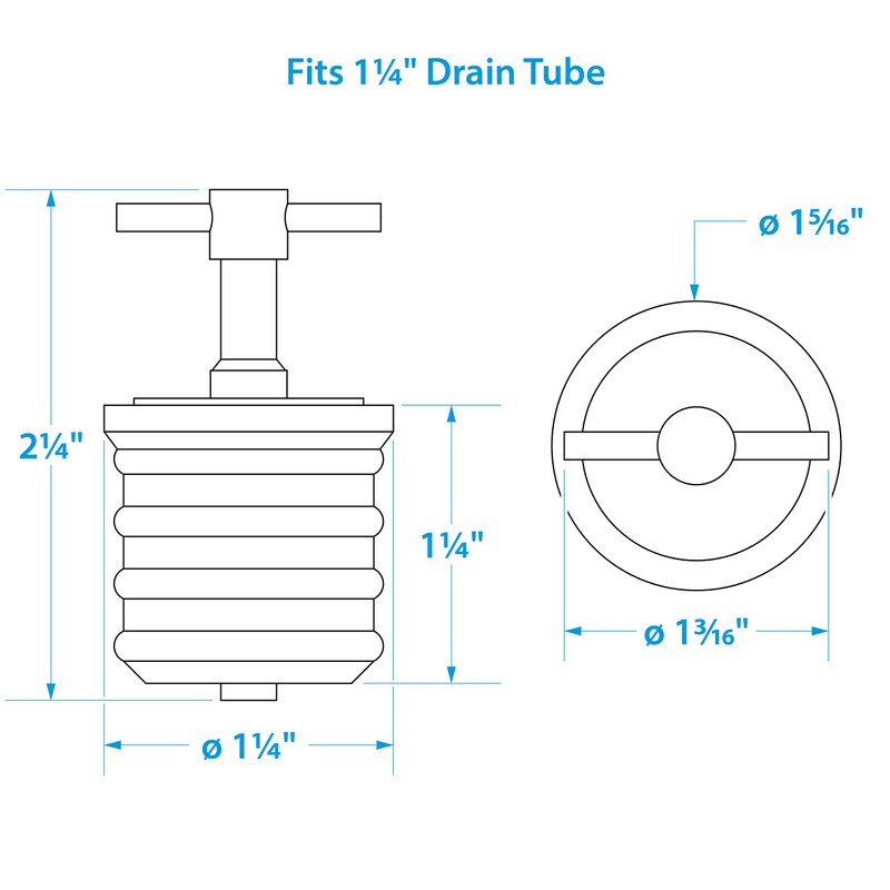 Seachoice Twist-Turn 1.25 in. Marine Boat Brass Drain Plug w/Neoprene