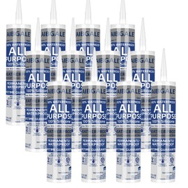 12 Packs Gray Silicone Sealant, 100% Waterproof Silicone Caulk, Adhesive Caulking Silicone for Indoor Outdoor Windows, Aquarium, Bathtub, 10.1 oz (12)