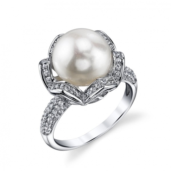 The Pearl Source 11-12mm Genuine White Freshwater Cultured Pearl &