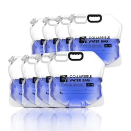 24/7 BAGS 8 Pack Collapsible Water Container Bag 2.6 Gallon/10 Liter, Heavy Duty with Carry Handles, Hikes, Trips, Weather Emergencies, and More, Foldable Water Bag