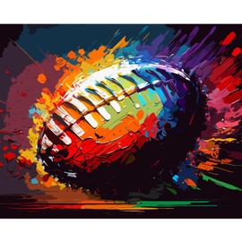 Paint by Numbers Kits 16 x 20 inches Canvas DIY Oil Painting for Boys,Students,Adults Beginner with Brushes & Acrylic Pigment - Rugby Sports Lovers(Without Frame) for Boys Room Wall Decor