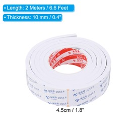 PATIKIL 2m/6.6ft Sealing Foam Tape, 4.5cm Wide 10mm Thick Single Sided Weather Stripping Door Seal Strip for Window Door Insulation, White