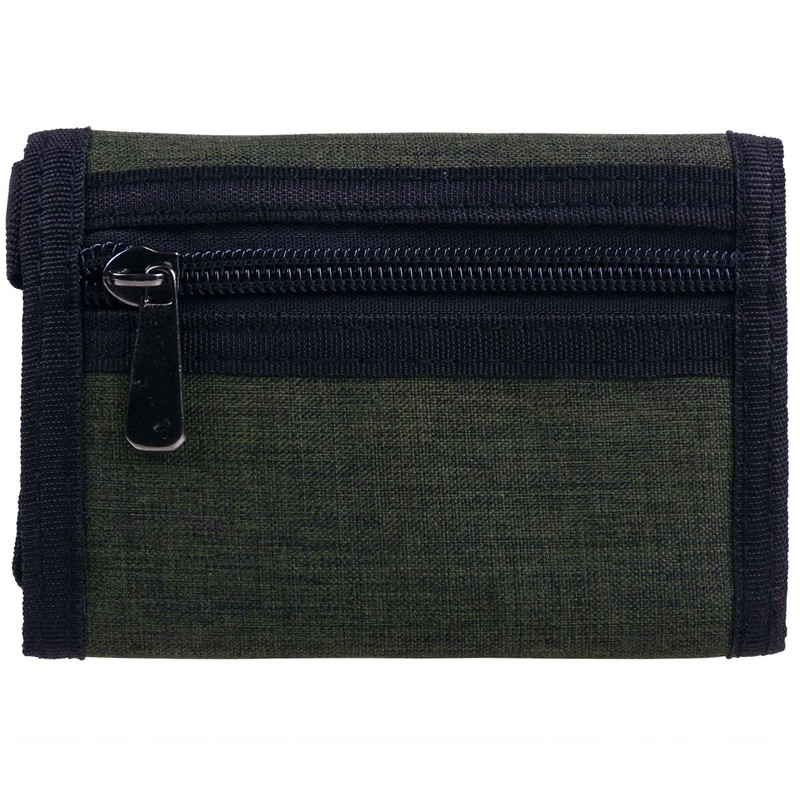 RED X Mens Canvas Tri-Fold Chain Wallet - Green