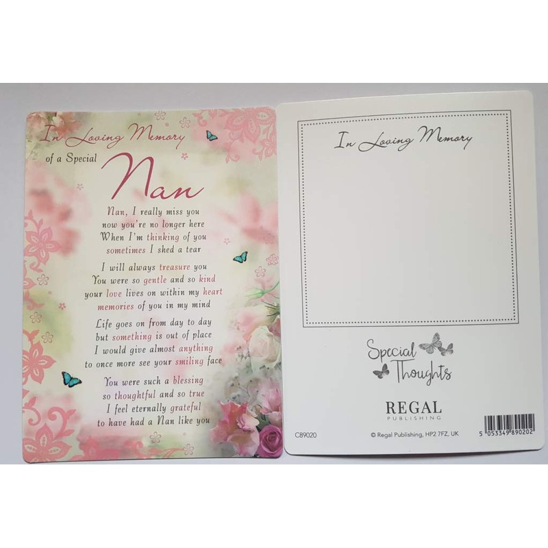 Special Thoughts Loving Memory Open Graveside Memorial Card - Special