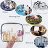 Waterproof Travel Bag with Zipper, Clear (Pack of 3), transparent,