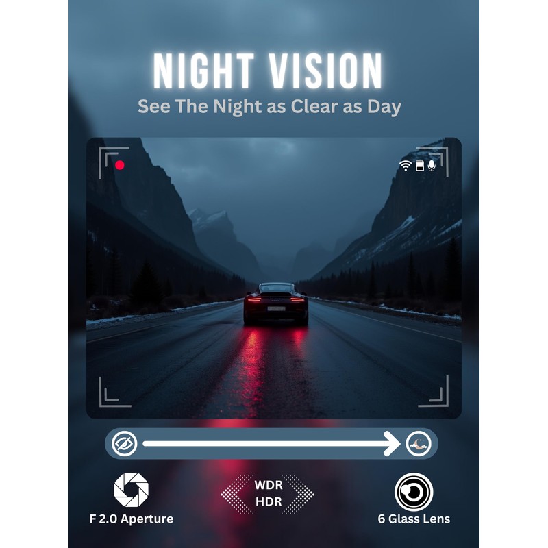 IRON SIGHT Dash Cam Front and Rear, 4K+1080P Dual Camera