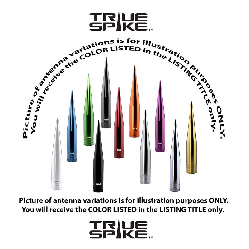 TRUE SPIKE Fat Spike Black Antenna in Heavy Gauge CNC
