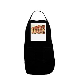 TooLoud CO Mountain Spires Watercolor Panel Dark Adult Apron - Black - One-Size