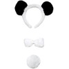 Petitebella Headband Bowtie Tail Adult Costume (Panda, One Size)