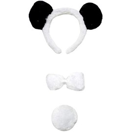 Petitebella Headband Bowtie Tail Adult Costume (Panda, One Size)