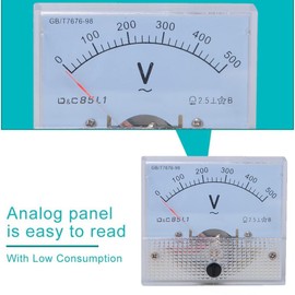 Telituny Voltmeter, 0-500V Professional AC Pointer Multimeter Voltmeter 2.5 Accuracy Continuity Tester Current Tester Voltage Tester for Industry Mining Companies Metallurgy Electric Energy