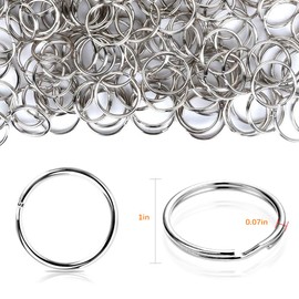 200PCS 25mm Split Key Rings Bulk, Key Rings for Keychain and Crafts Keychain Rings (Silver)