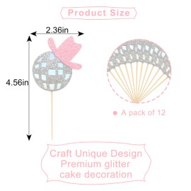 Disco Cowgirl Cupcake Toppers - Disco Ball Party Decorations, Set of 12 Cowgirl Birthday Cupcake Toppers, Disco Cowgirl Bachelorette Party Decorations