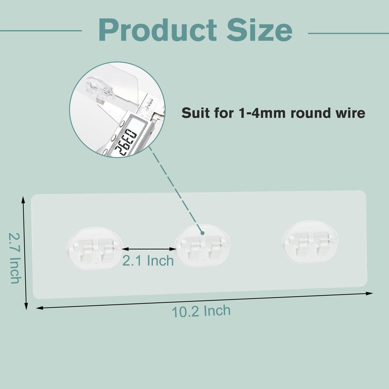 Qiic 4 PCS Shower Caddy Adhesive Replacement Hook, No Drilling