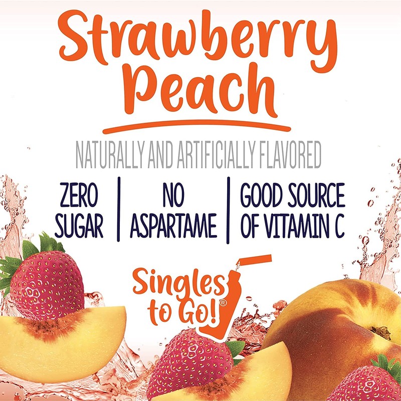 Welch's Strawberry Peach Singles To Go Drink Mix, 0.48 OZ