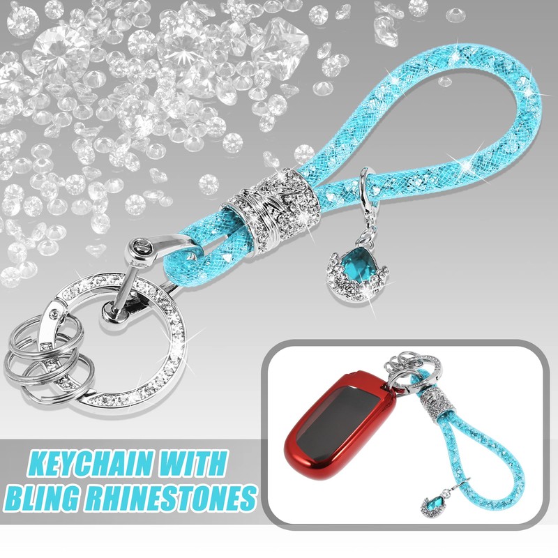 X AUTOHAUX Car Keychain Key Fob Accessories with Bling Rhinestones