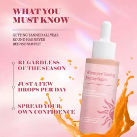 Sunless Tanning Drops To Drink,Drinkable Sunless Tanning Drops,Moisturizing Bronzing Tanner for Face and Body,Tanning Oil,Enhance Your Natural Skin Tone,For All Skin Types To Drink,Oral Drink