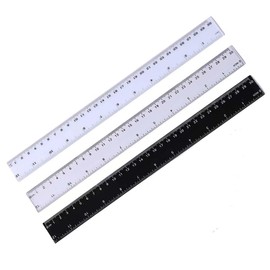 Pack of 3 Double-Scale Ruler 30 cm, XURJUMI Plastic Ruler, Not Easy to Scratch, with Centimetres Millimetres Inches for Students and Essential Drawing
