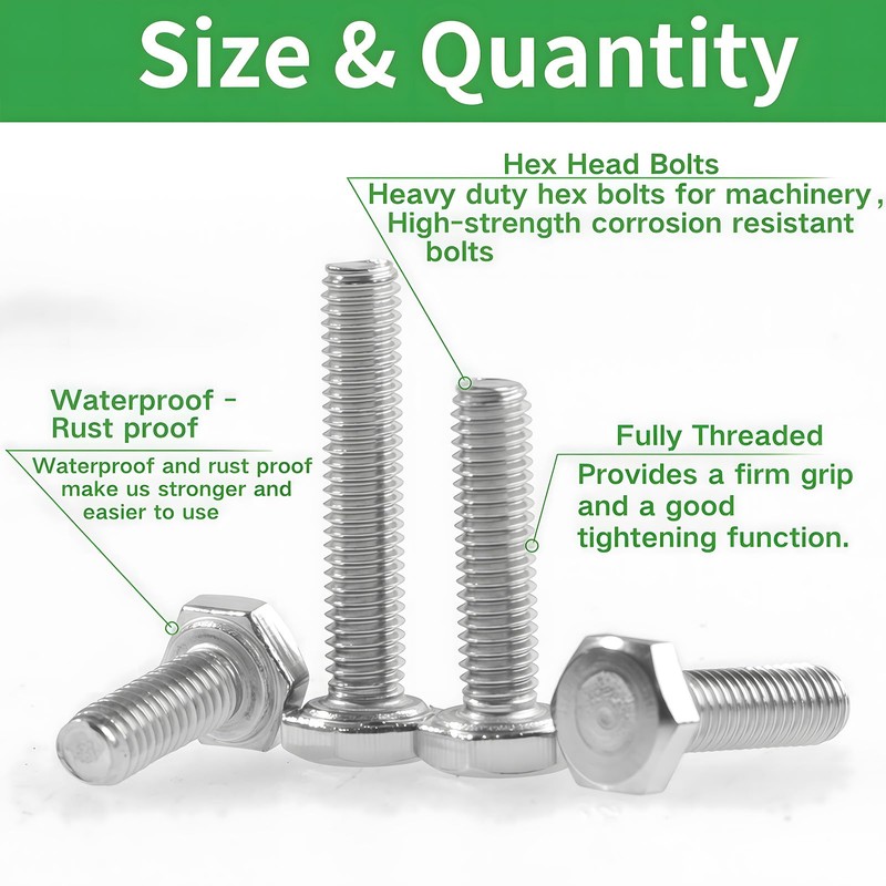Zmbroll M4 Hex Bolts 425Pcs External Hex Drive Screws Metric