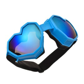 ICARA Heart Shaped Sunglasses Fashion Ski Goggles Colorful Oversize Love Glasses for Women Men Fun Eyeglass (Blue)