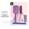 Hairdressing Comb Set - Purple Massage Comb with Teeth Design