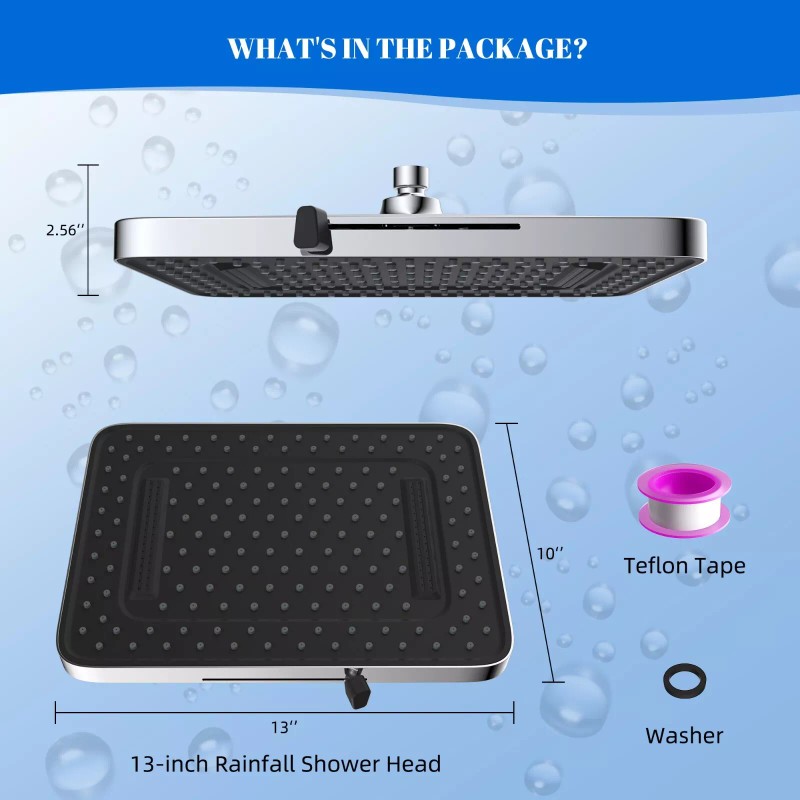 Hibbent 13'' High Pressure Rain Shower Head Large Rainfall Showerhead