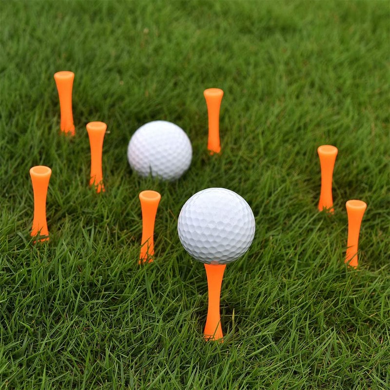 Willoo Pack of 70 70 mm Orange Plastic Golf Tees,
