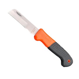 Edward Tools Electrician Straight Blade Knife - Lockback Folding Design Utility Knife - Stainless Steel Knife Cable Stripping, Cutting Insulation, Cable Ties, Tape, Pulls Cuts, Splicing - Ergo Handle