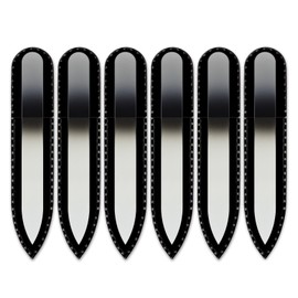 Mont Bleu Coloured Glass Nail File, in Black Velvet Case, Small and Handy Genuine, Tempered Glass, from the Czech Republic white black
