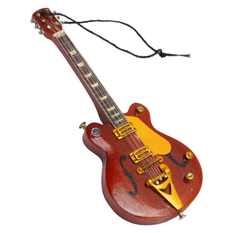 Miniature Electric Guitar Model Innovative Simulation Hand Crafted Wooden Guitar