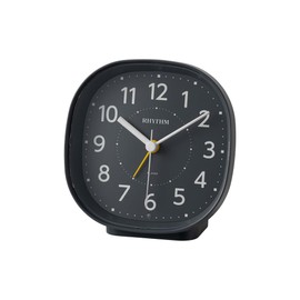 Rhythm (RHYTHM) Alarm Clock, Analog, Electronic Sound, Alarm (with Snooze), Quiet, Continuous Second Hand, Universal Design, Font, Light, Gray, 4.1 x 4.0 x 2.2 inches (10.4 x 10.1 x 5.7 cm), Reflex R674 8RE674SR08