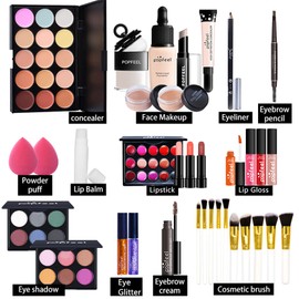 CHSEEA Make-up gift set, cosmetics set, make-up palettes, make-up case, make-up for face, eyes and lips