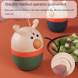 ALUXY Automatic Toothpick Dispenser, Portable Creative Toothpick Holder Dispenser, Toothpick Holder, New Toothpick Holder Dispenser,with Toothpicks 200 Count (1 Pcs Deer Green)