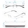 2 Pack Compact Reading Glasses in Tube Slim Rimless Reader