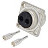 2 Pin Socket Square Flange Screw Mounting Power Connector Electric