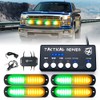 Xprite Amber Green LED Surface Mount Strobe Lights Kit, w/Control