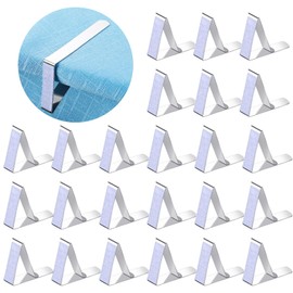 MorningRo 24 Pcs Stainless Steel Table Skirt Clips Heavy Duty Tablecloth Clips Picnic Table Cover Holder Dining Table Hooks for Indoor Outdoor Camping Events Wedding Party